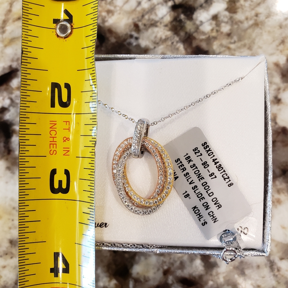 CZ tri necklace NWT